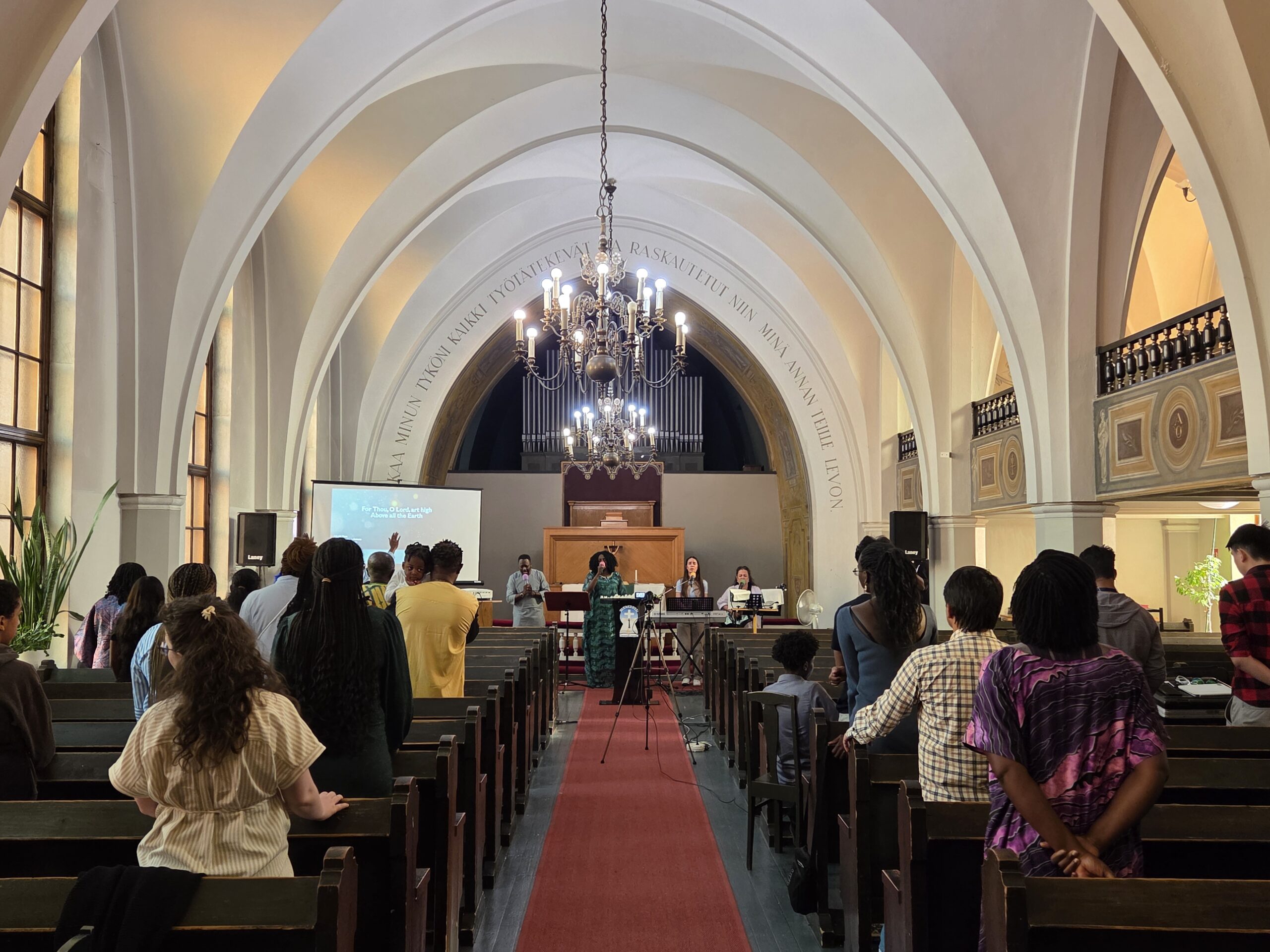 The Lighthouse congregation worshipping together